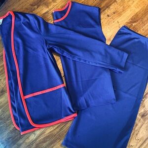 Vintage 1970s Sears polyester 3 piece skirt set